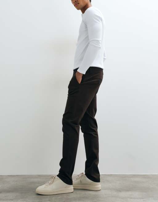 Threadbare slim leg trousers in chocolate brown, 2 of 5