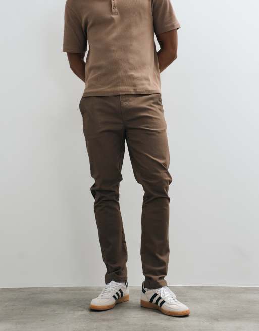 Threadbare slim leg trousers in mushroom, 2 of 5