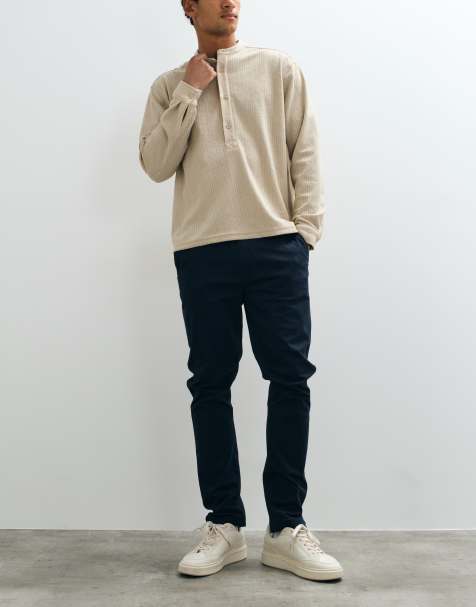 Threadbare slim leg trousers in navy - view 1