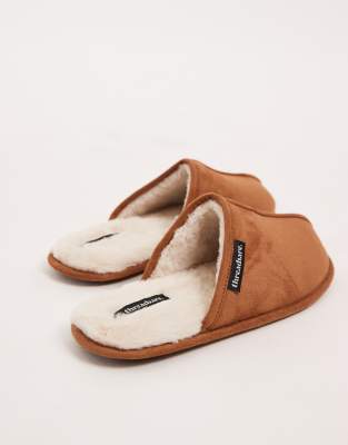Threadbare Slip On Slipper In Brown