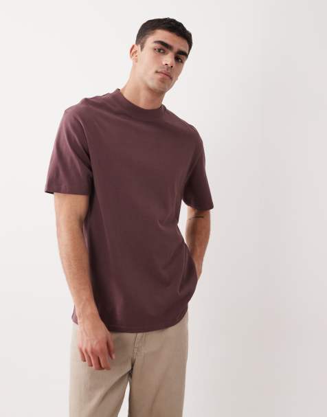 Threadbare – Śliwkowy luźny T-shirt z okrągłym dekoltem - view 1