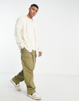 Threadbare slouchy cardigan in unbleached