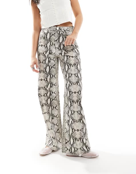 Threadbare snake print straight leg jeans - view 1