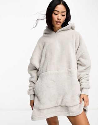 Threadbare snuggle hoodie in grey - ASOS Price Checker