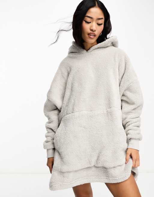 Threadbare snuggle hoodie in grey