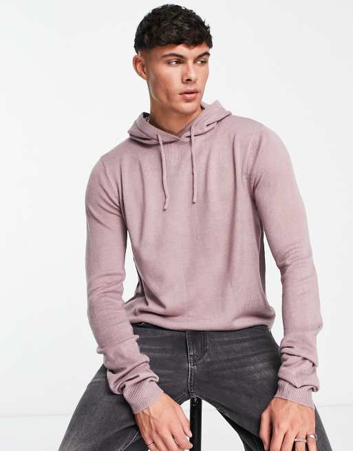 Threadbare soft touch hooded sweater in lilac chalk