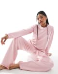 [Threadbare] Threadbare soft touch long sleeve loungewear set in light pink 10 PINK