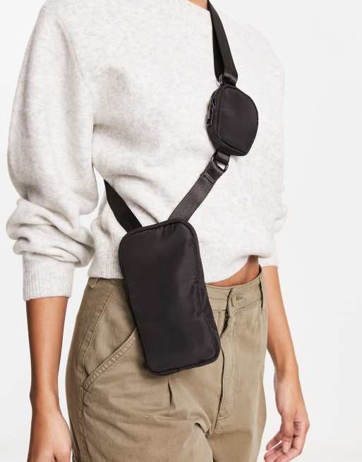 Threadbare - Sort crossbody-taske med pung