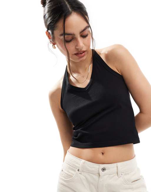Threadbare - Sort halterneck-top