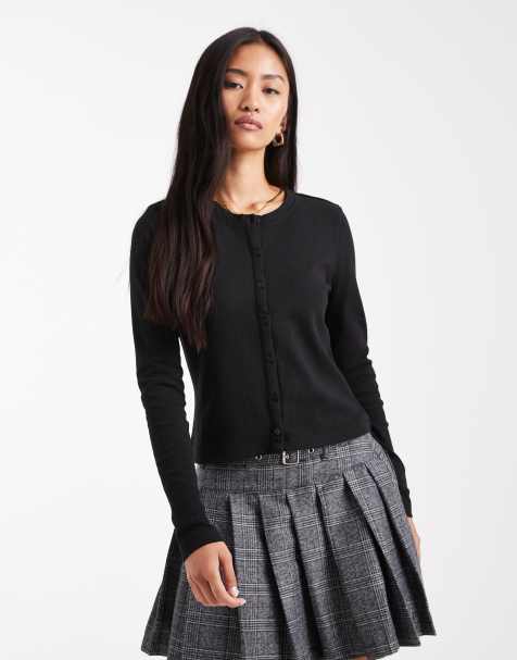 Threadbare - Sort langærmet jerseytop med knapper - view 1