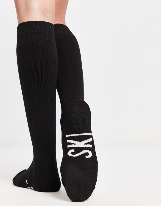 Threadbare - Sort skisokker med print