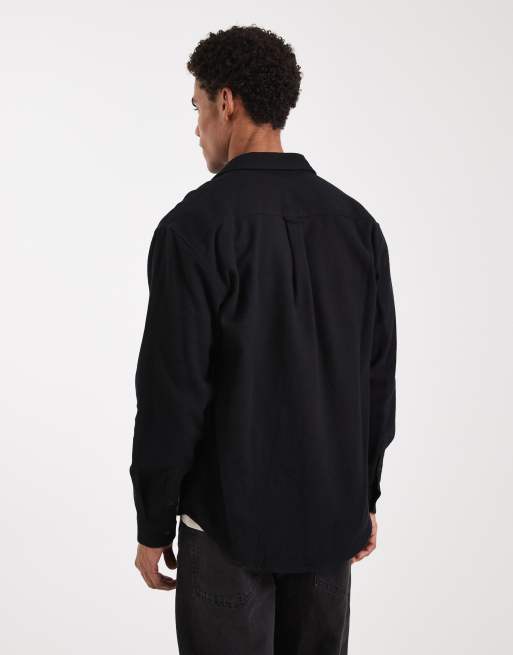 Threadbare - Sort skjorte med knapper i bomuld, 5 af 5