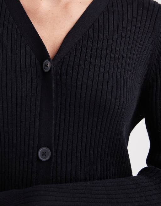 Threadbare - Sort strikket maxikjole med knapper, 4 af 4