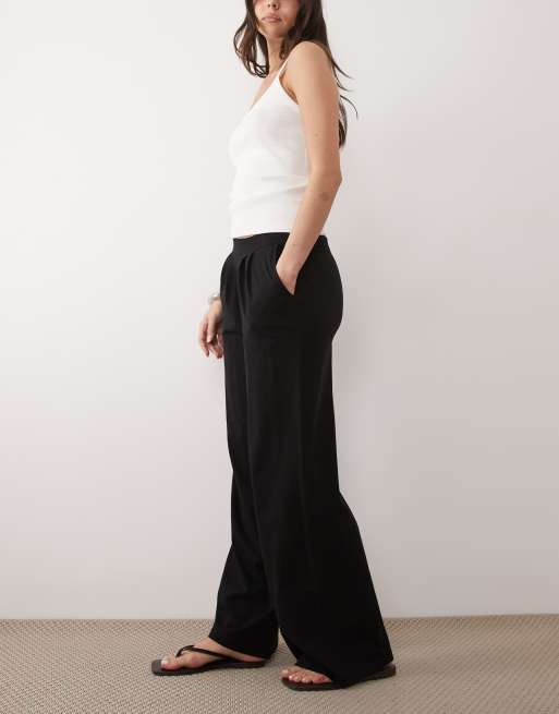 Threadbare - Sorte pull-on-bukser i jersey med læg, 2 af 5
