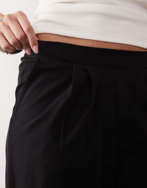 Threadbare - Sorte pull-on-bukser i jersey med læg, 4 af 5