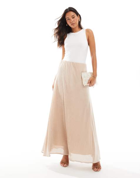 Threadbare sparkly velvet maxi skirt in dusty pink - view 1