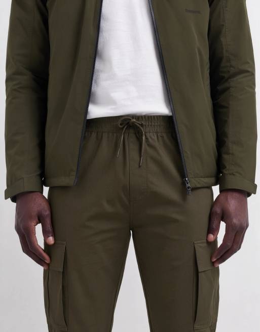 Threadbare spodnie cargo ze ściągaczem w talii w kolorze khaki, 10 z 10