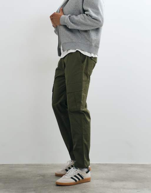 Threadbare spodnie cargo ze ściągaczem w talii w kolorze khaki, 5 z 10