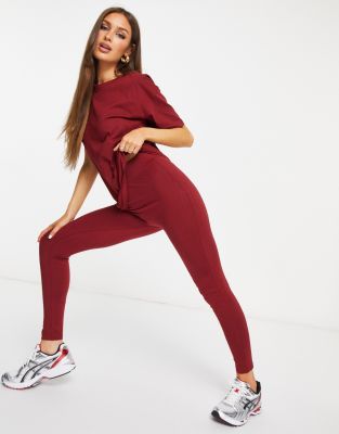 burgundy legging