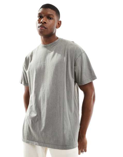 Threadbare – Stentvättad, plaggfärgad t-shirt i oversize - view 1