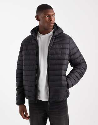 Steppjacke in Schwarz mit Stehkragen Schwarz S