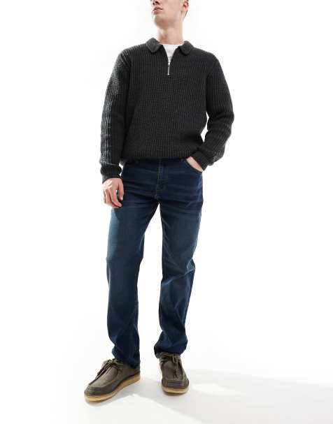 Threadbare straight fit jeans in mid wash blue