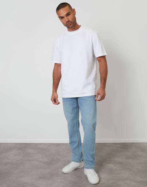 Threadbare Straight fit jeans with stretch in light blue - view 1