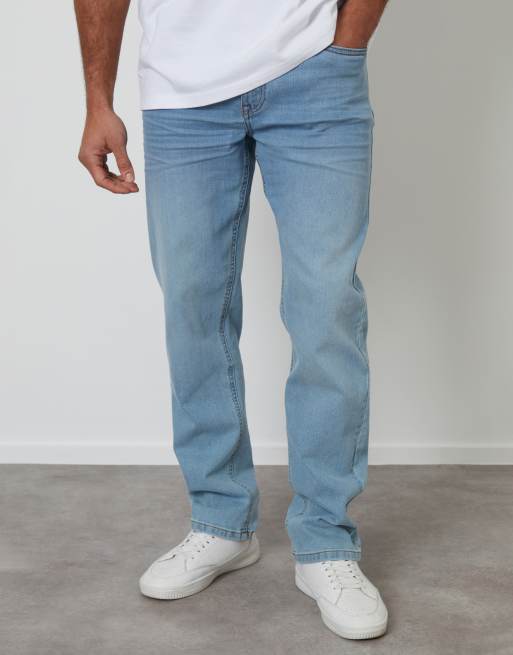 Threadbare Straight fit jeans with stretch in light blue, 2 of 4