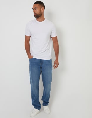 Threadbare Straight Fit Jeans With Stretch In Blue