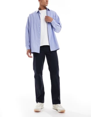 Threadbare Straight Fit Pants In Blue