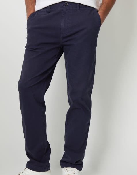 Threadbare Straight leg canvas trousers with stretch in navy - view 1
