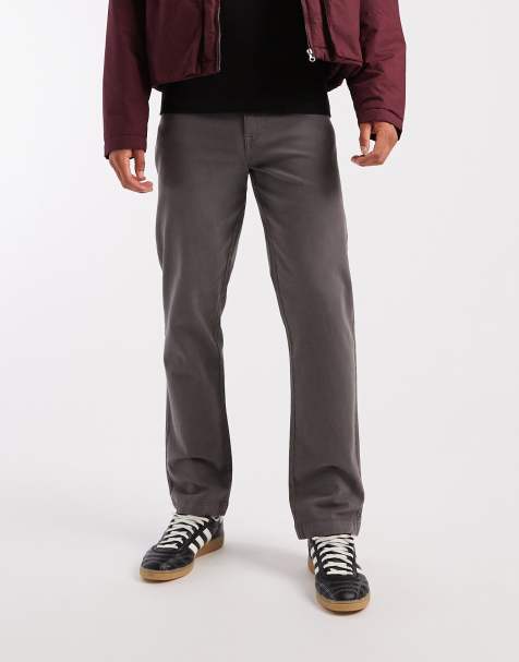 Threadbare straight leg chino pants in slate grey - view 1