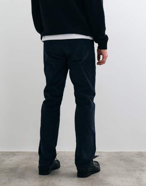Threadbare straight leg cord pants in navy, 5 of 5