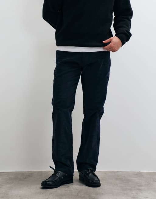 Threadbare straight leg cord trousers in navy, 3 of 5