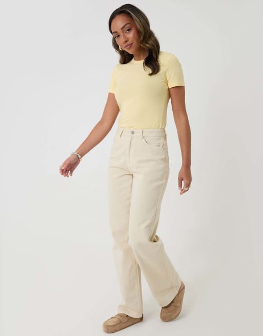 Threadbare Straight leg jeans in ecru, 5 of 5