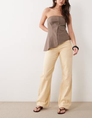 Threadbare Straight Leg Jeans In Yellow