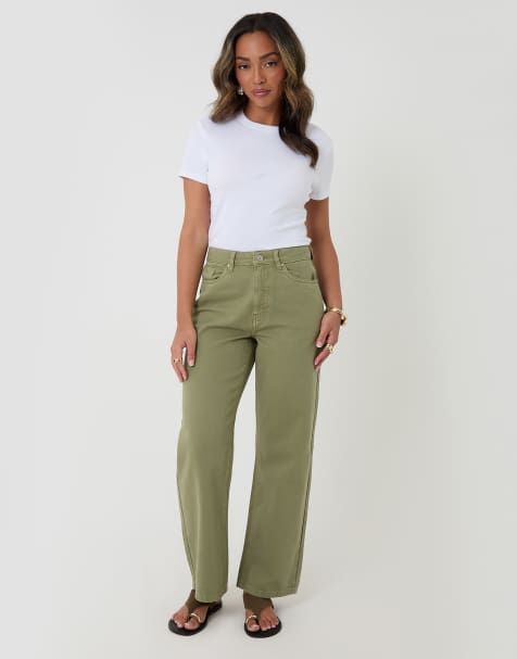 Threadbare Straight leg jeans in pale green - view 1