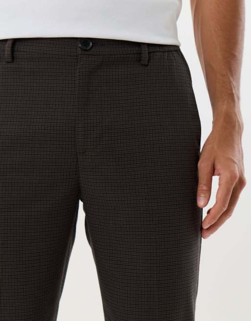 Threadbare Straight leg tailored trousers in brown, 3 of 4