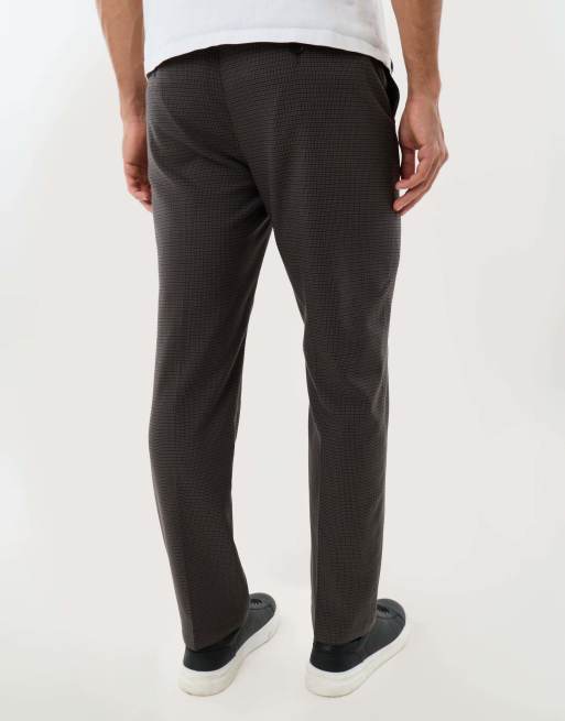 Threadbare Straight leg tailored trousers in brown, 4 of 4