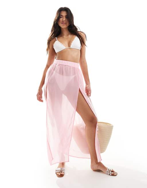 Threadbare – Strand-Maxirock in Babyrosa