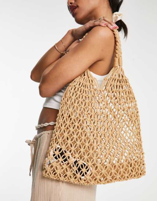 Threadbare straw tote bag in natural | ASOS