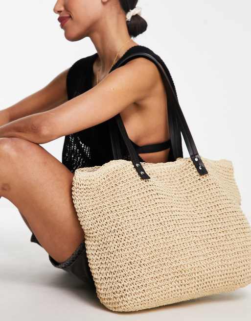 Medium Straw Summer Tote for Woman in Natural