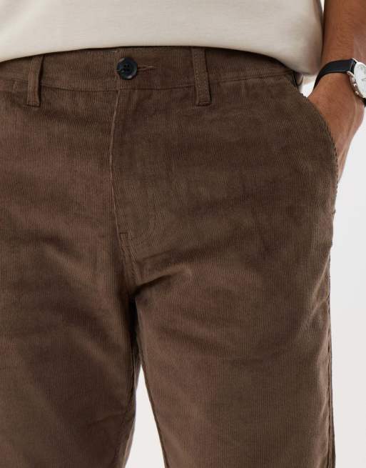 Threadbare Stretch cotton corduroy trousers in taupe, 4 of 4