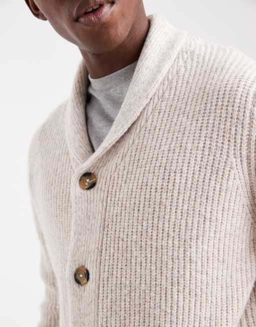 Threadbare – Strickjacke in Ecru mit Schaldetail, 5 von 5