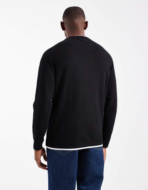 Threadbare – Strickpullover in Schwarz mit Stehkragen, 3 von 5