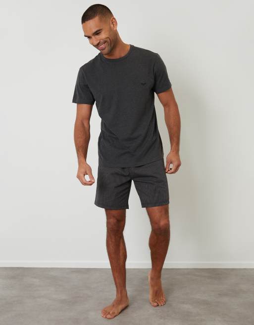 Threadbare Stripe short pyjama set in grey, 4 of 4