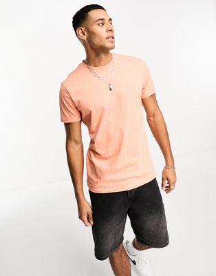 Threadbare stripe t-shirt in pale orange