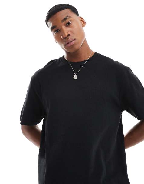 Threadbare – Strukturiertes Oversize-T-Shirt in Schwarz - view 1
