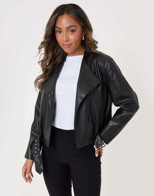Threadbare Suede bomber jacket in black, 4 of 4