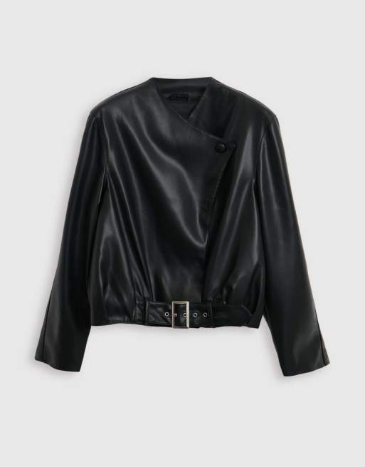 Threadbare Suede bomber jacket in black, 5 of 5